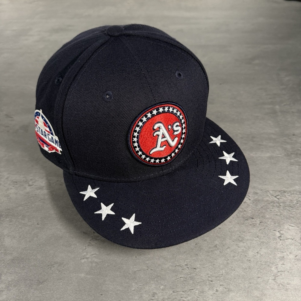 Oakland Athletics A's Hat New Era‎ 7 7/8 2018 ASG Workout Cap Navy Red White USA